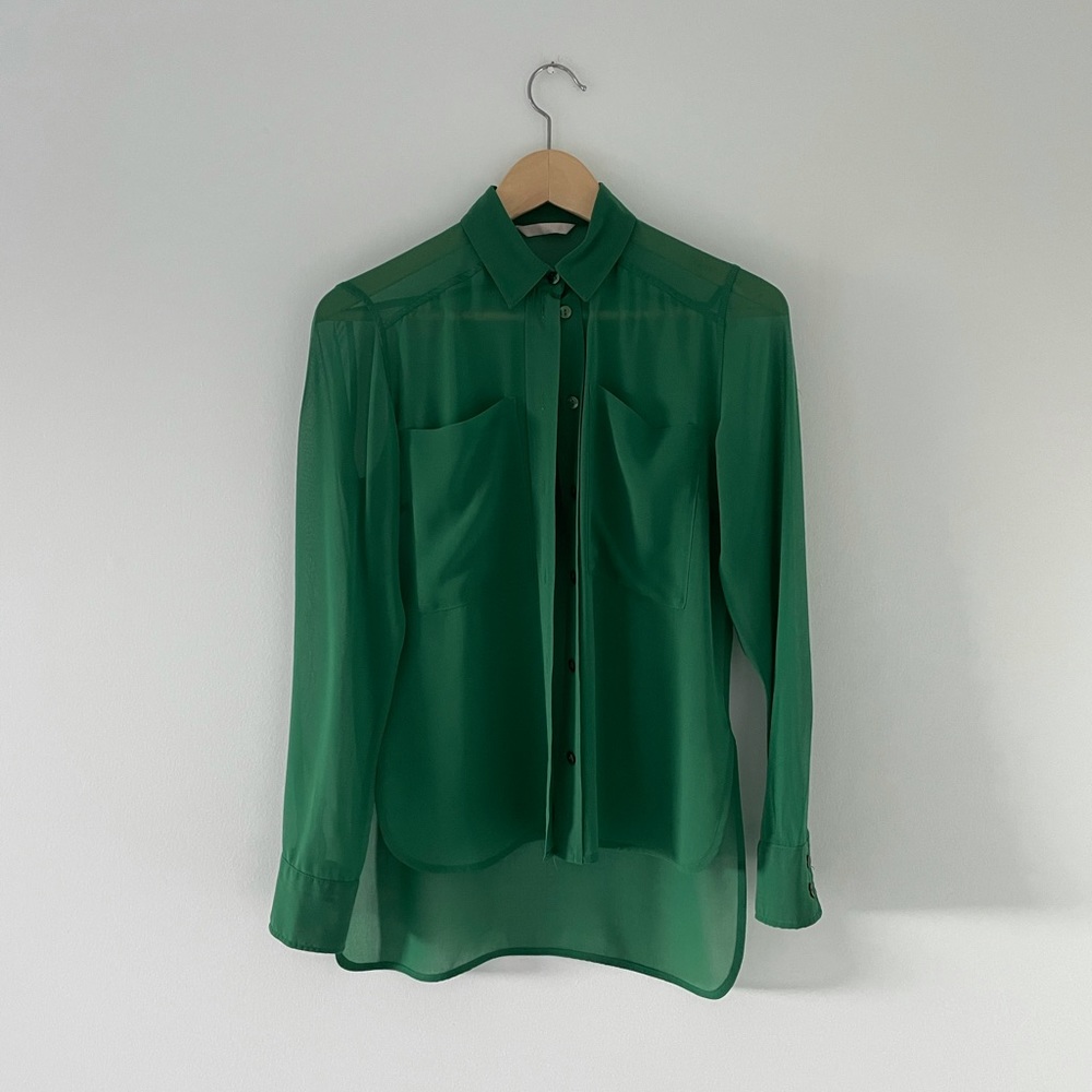 • SOLD • Sheer emerald green shirt